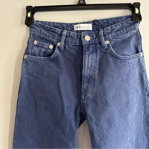 Zara women’s blue acid wash color bootcut jeans size 0 NEW - Picture 2 of 8
